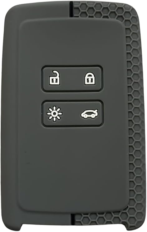 AutoHan Keys Anahtar Koruma Kılıfı, Petek Desenli, Gri-Siyah, Clio 5, Megane 4, Captur, Kaleos, Kadjar ile Uyumlu