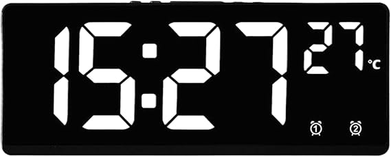 Clock for Bedroom Temperature Display, Sleep Aid, Watch