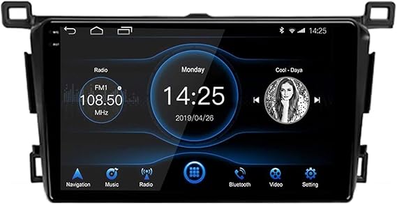 Android 15 Car Radio 2 Din Stereo with Carplay&Android Auto/BT/WiFi for Toyota RAV4 RAV 4 2013-2018 GPS Navigation 9'' Multimedia Video Player FM Reverse Camera(4G+64G)