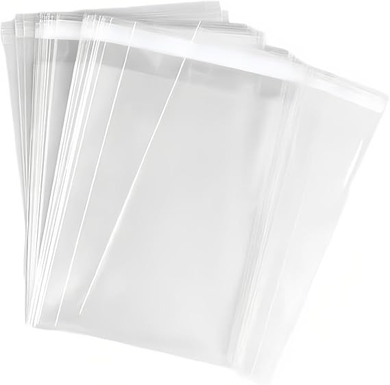 echo-ove Clear Flat Cello/Cellophane Treat Bag 11x14 Inch Gift Basket Supplies Cookies Chocolate Candy Bakery Packing Bag Food Grade Biscuits Packing Container Pack of 100