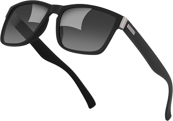 Polarised Sunglasses for Men & Women UV400 Protection Classic Square Sun Glasses Lightweight Frame for Driving, Fishing, Travel, Sports