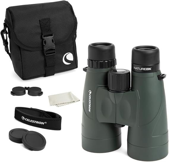 Celestron Binoculars Nature DX 12x56 12x 56 BaK-4 Prism Large Aperture Phase Coat Stargazing Wildbird Viewing Waterproof Design Green 71335