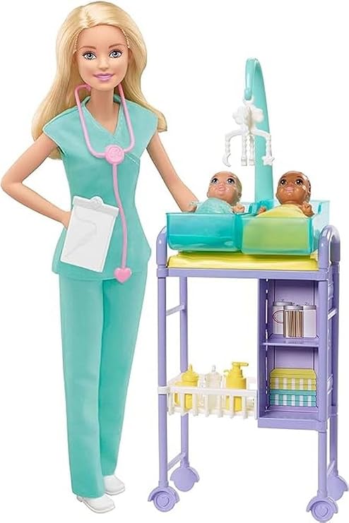 Barbie ve Meslekleri Oyun Seti - Bebek Doktoru, Sarı Saçlı DHB63 - GKH23