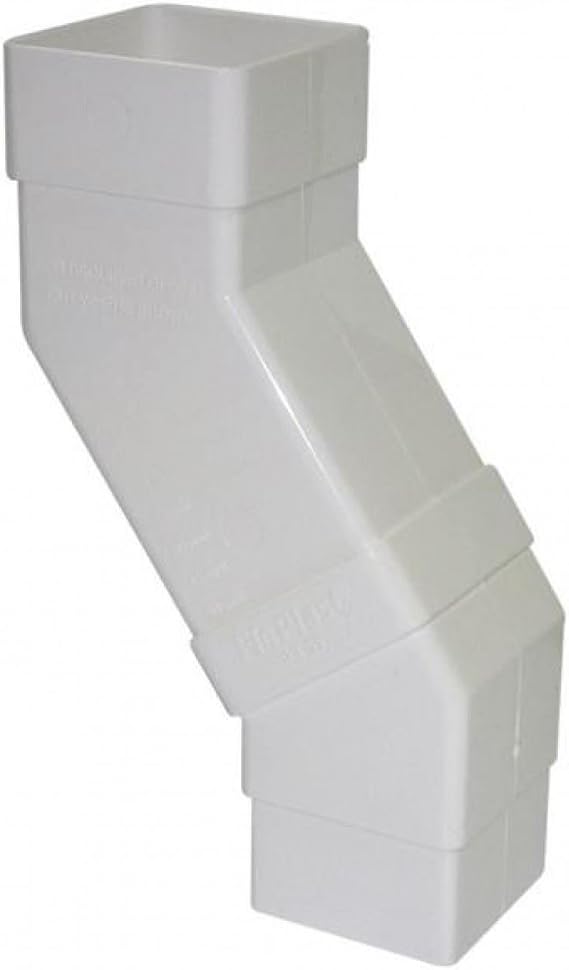 FLOPLAST 65mm Square Downpipe Adjustable Offset Bend - White