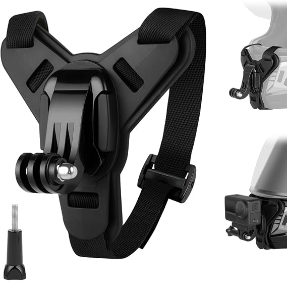 Motorcycle Helmet Chin Mount Strap, Helmet Chin Mount Clip, Non-Slip Silicone, Motocross Accessories for GoPro Hero Models 13, 12, 11,10, 9, 8, 7, 6, 5, OSMO Action Series and Other Brands