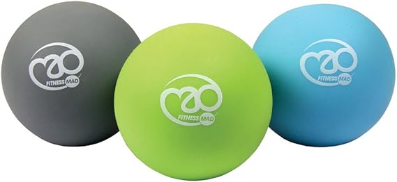 Fitness Mad Massage Ball, Ideal for Trigger Point Therapy, Deep Tissue & Myofascial Release, Relaxes Tight Muscles & Stress, 3 Hardness Levels