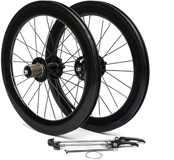 Folding Bicycle Wheels 16'' 349 BMX Front And Rear Wheelset Disk/v Brake Quick Release Aluminum Alloy Double Wall Rim Height 40mm 8/9/10/11 Speed 24 Holes