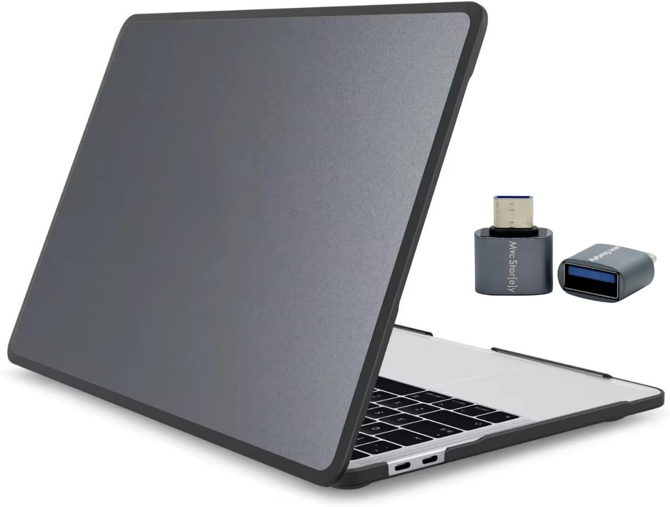 McStorey MacBook Air 13.6 Uyumlu Outdoor Shockproof Rugged Hard Case TPU Bumper Anti-Fingerprint Drop Protection Cover Uyumlu M4 A3240 M3 A3113 M2 A2681 Siyah