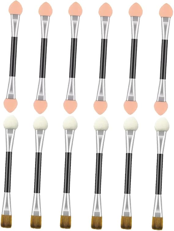 12 Double-Sided Eyeshadow Brushes - Disposable Applicators