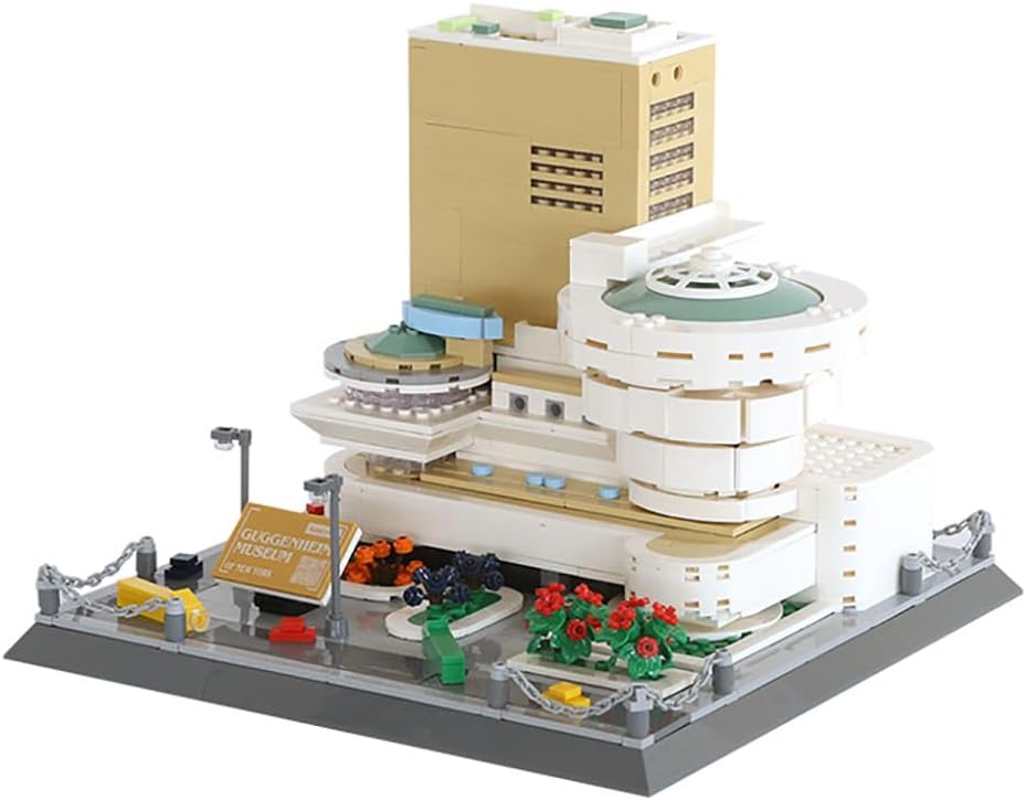 902 Piece Guggenheim Museum of Art New York Building Blocks Toy Puzzle Set World Architecture Model Collection Creative for Kids and Adults