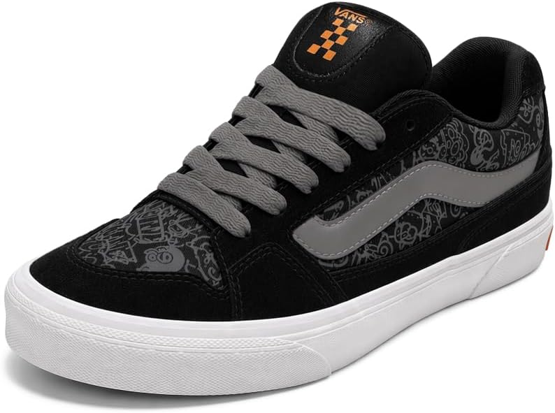 Vans Men's Caldrone Skate Doodle Trainers, Black/Orange
