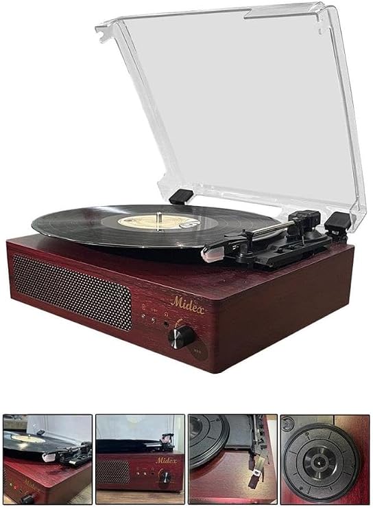 Midex Mtx-303 Nostaljik Pikap Plak Çalar (Şarjlı Bluetooth Aux Hoparlörlü 3 Devir) İğne Dahil