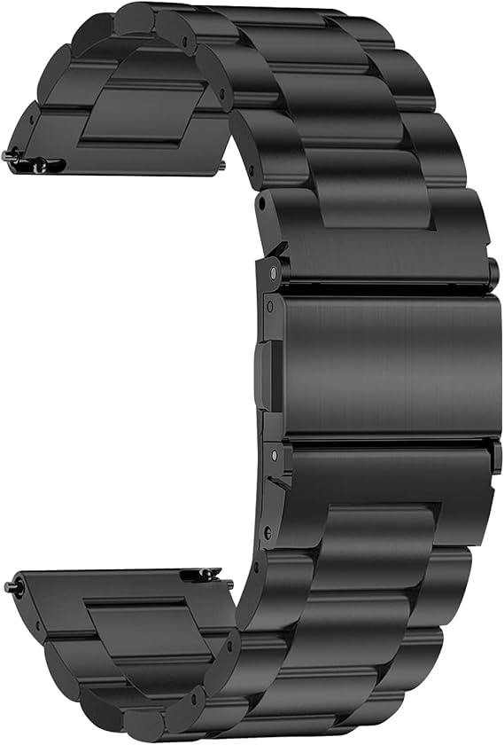 TStrap Metal Watch Strap - Quick Release Watch Bands for Men Women - Brushed Solid Stainless Steel Smart Watch Bracelet - Ladies Replacement Band Clasp Buckle - 16mm 18mm 20mm 22mm