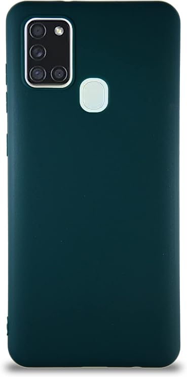 KZY İletişim Samsung Galaxy A21S ile Uyumlu Kılıf Soft Premier Renkli Silikon Kapak - Yeşil