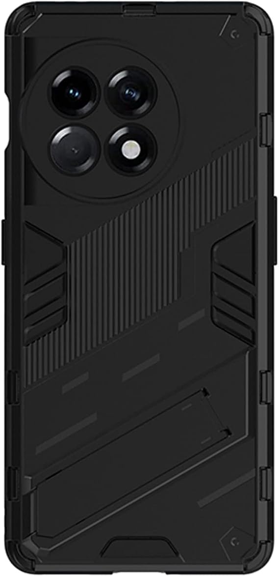 Microcase OnePlus 11 Global Matrix Serisi Armor Standlı Perfect Koruma Kılıf - Siyah AL3416