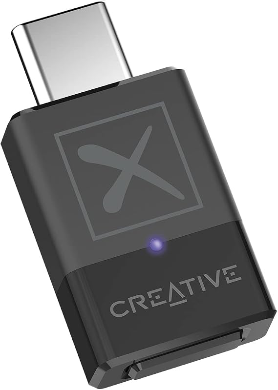 Creative BT-W5 Smart Bluetooth 5.3 Audio Transmitter with aptX Adaptive, High-resolution 24-bit / 96 kHz audio, Device-switching Function, Works with PC/Mac/Gaming Consoles