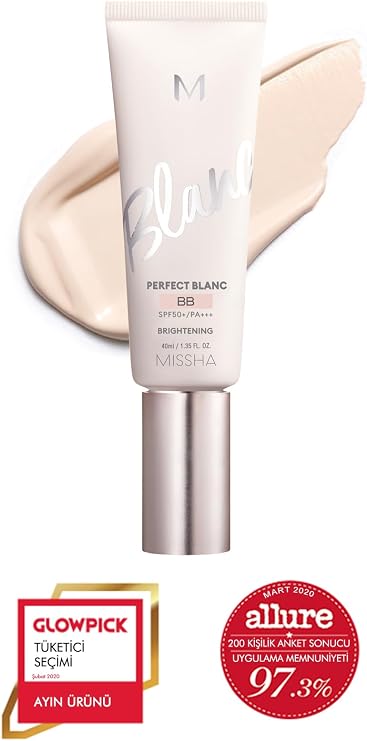 MISSHA Aydınlık Görünüm Sunan&Ton Eşitleyici BB Krem 40ml SPF50+MISSHA M Perfect Blanc BB (Vanilla/No.21)