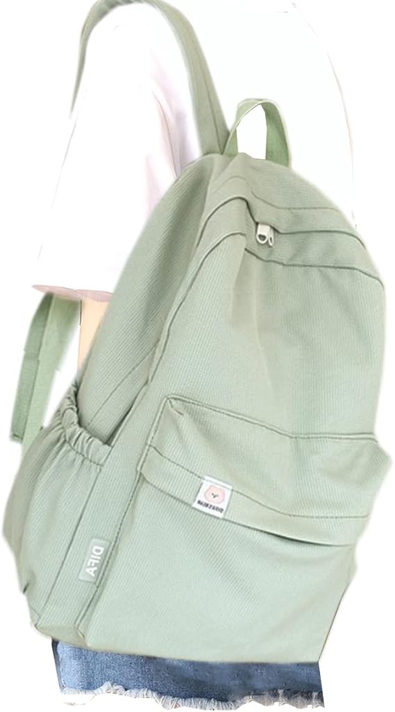 Sage Green Aesthetic Backpack for School, Casual Rucksack Kawaii Backpack Back to School Supplies Classic Backpack for Teen Girls (Green)