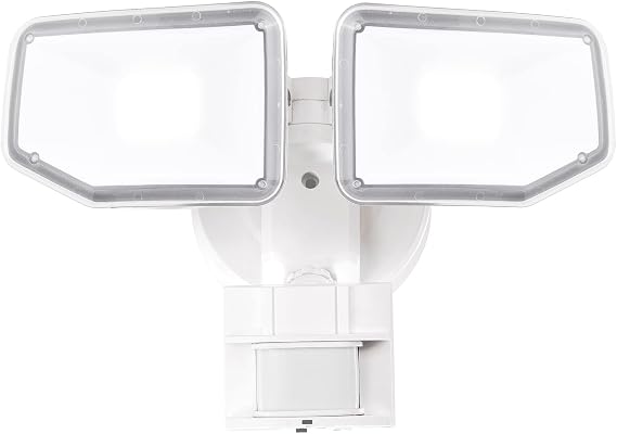40W LED Security Lights Motion Sensor Light Outdoor, 180 Degree, 4000 LM Motion Security Light, 5000 K, ETL Water Resistant, Clear 2 Head Motion Detector Flood Light for Garage, Yard (White)
