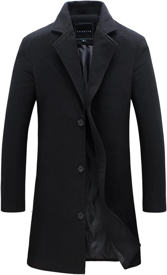 Men's Jackets Smart Casual Trench Coats Single Breasted Wool Coat Long Sleeve Warm Padded Overcoat Lapel Collar Slim Fit Long Jacket Regular Fit Pea Coat Work Long Cardigans