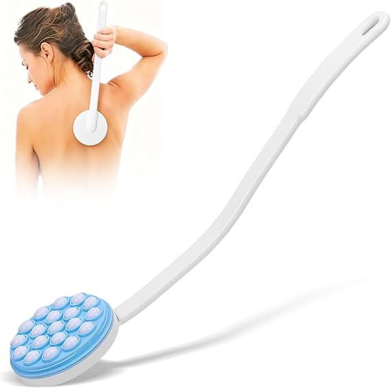 Lotion Applicator for Back, Detachable Back Cream Applicator with Long Handle,Backs Lotion Applicators with 19 Massaging Rollers,Sun Creams Applicators for Backs Leg Arm Creams