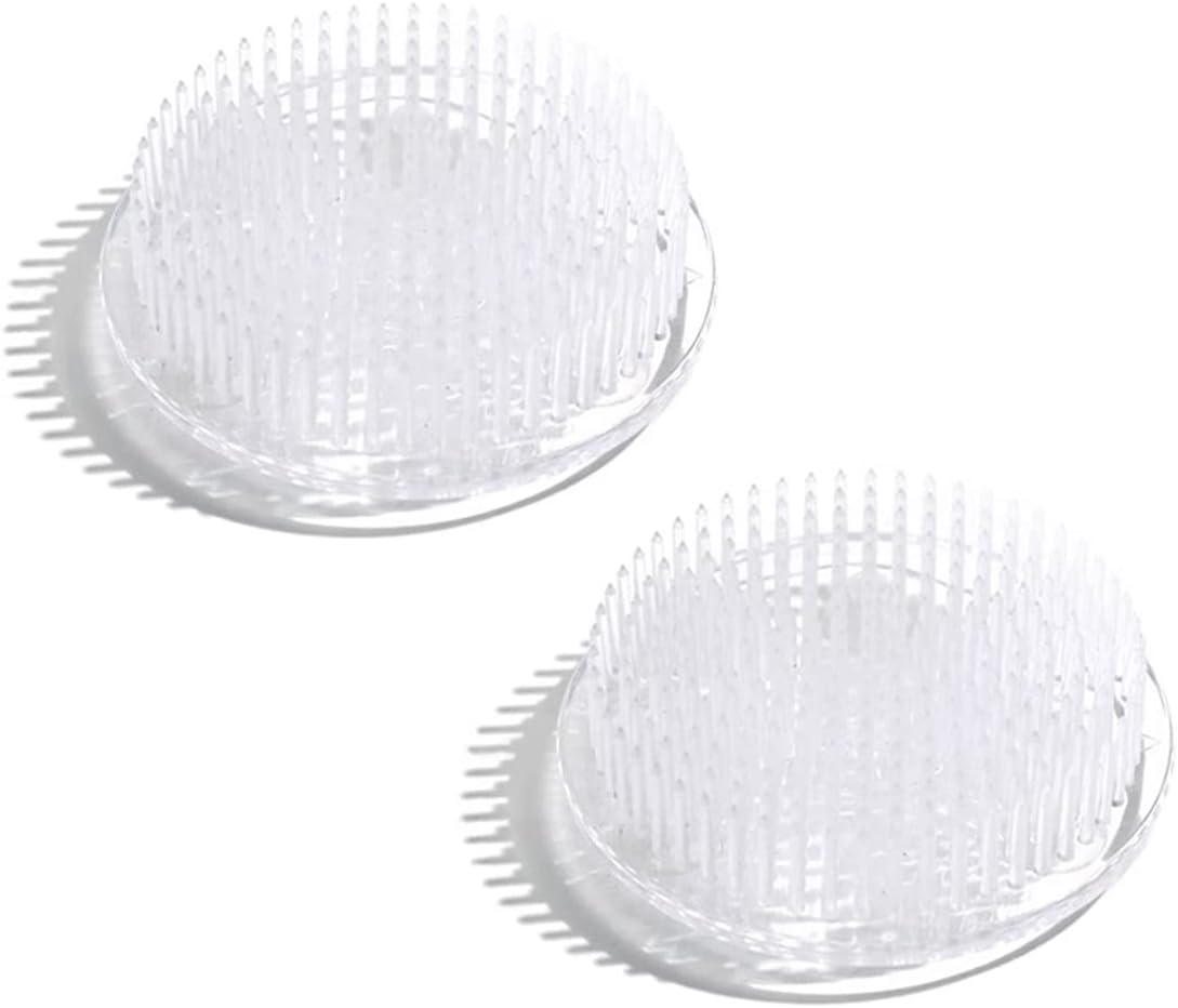 2pcs Flower Frog Round Plastic Flower Arrangement Holder Floral Pin Frog 70mm  2.76 Inch White