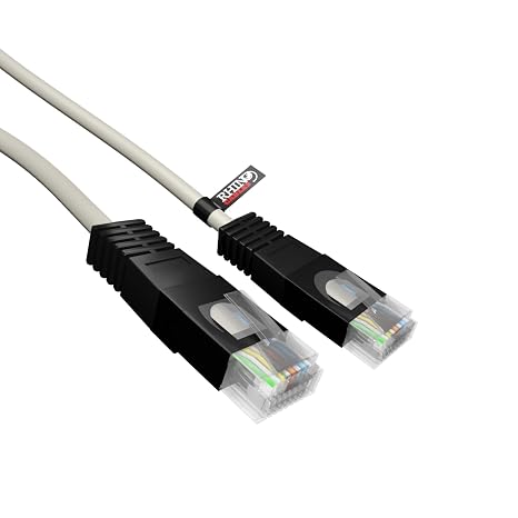rhinocables Cat5e Crossover Cable – RJ45 UTP Pure Copper Lead for Router-Free Networking, Data Sync & Gaming | 100 Mbps Wire for Home & Business Connectivity (Grey, 50cm)