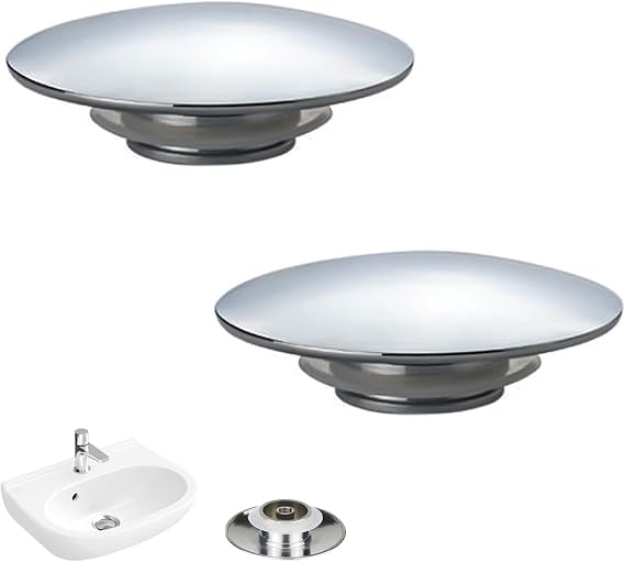 2 Pcs Bathroom Sink Push Button Replacement Parts, Easy Pop Up Bathroom Sink, 66mm Push Button Pop Up Sink Waste Drain Stopper, Click Clack Replacement, Drain Stopper for Bathroom Sinks