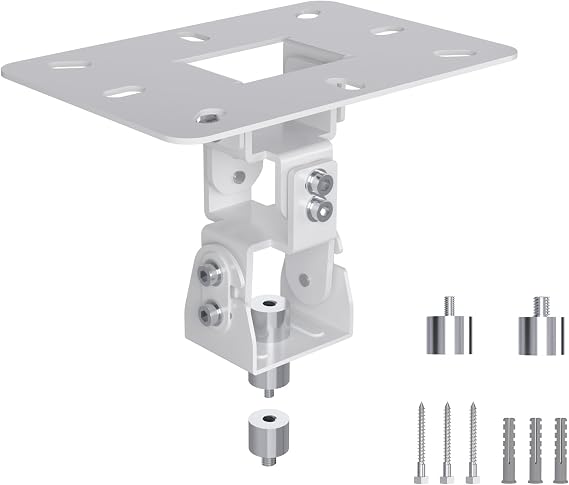 XINLEI Ceiling Mount for Mini Projector, Adjustable Wall Stand With 2 Free Adapters, White PR14MINIW