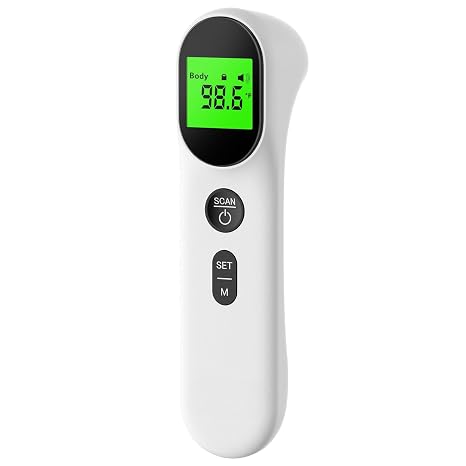 Forehead Thermometer for Adults Kids No-Touch Infrared Digital Thermometers for Kids Non Contact Baby Thermometer Accurate Reading with LCD Display, Mute Mode, Memory Recall, Fever Alarm