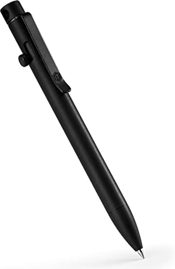 KeyUnity KP01 Ballpoint Pen with Clip, EDC Pocket Pen Titanium Alloy Retractable Metal Ballpoint Pen for Everyday Use,Black