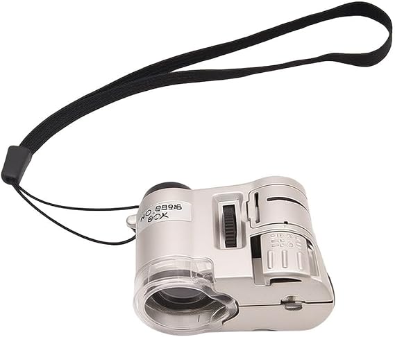 Handheld Microscope 100x for zoom UV Light Detector Handheld(silver 80X)