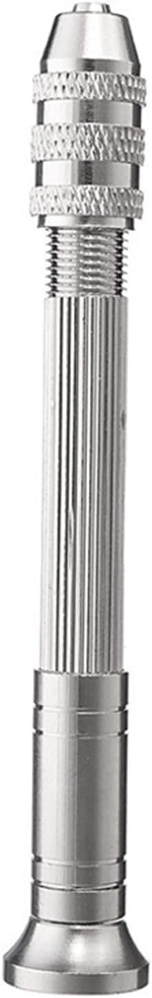 Mandouer Pin Vice Hand Drill, 0.3-3.0mm Chuck Mini Drill (Silver)