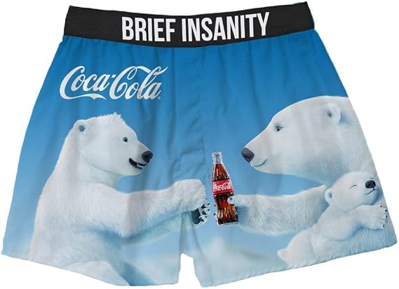 BRIEF INSANITY Coca-Cola Comfortable Fit Boxer Shorts | Coke Themed Graphic Print Boxers for Women &amp; Men
