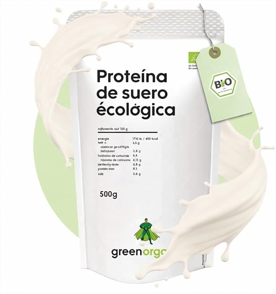 Organic Neutral Whey Protein - 100% Whey Powder, from Grass-Fed Cows, No Sweeteners, 500g | GreenOrganic