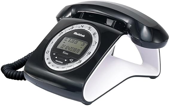 Multitek U00073 Retro Wired Phone, White