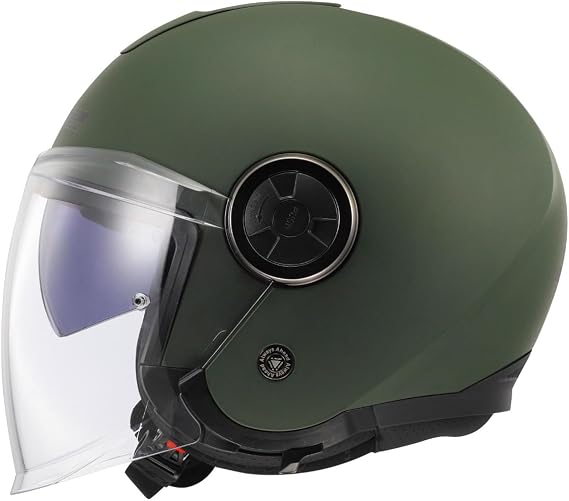 LS2 CLASSY Mat Yeşil Kask, ECE 22.06 Güvenlik Sertifikalı Profesyonel Motosiklet Kaskı, Yüksek Performanslı KPA Dış Kabuk, Çizilmez Dahili Güneş Vizörlü, LS2 4X JBL Intercom Uyumlu