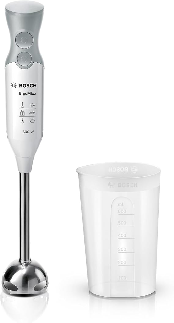 Bosch MSM66110 ErgoMixx Hand Blender, 600 W, White and Grey