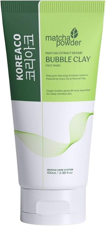 Koreaco Matcha Mucize Bubble Clay Yüz Maskesi | Gözenek Temizleyici Yenileyici Köpüren Yüz Maskesi 100 ml