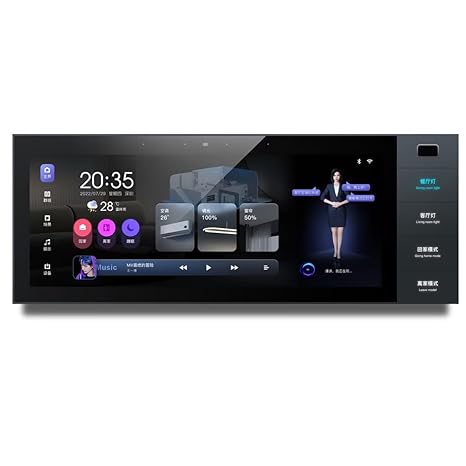 Smart Home Control Panel,12'' Dimmer and Background Music Player,Smart Life Tuya App Control Timer Switch for Smart Appliances,Support Video Doorbell Two-Way Intercom