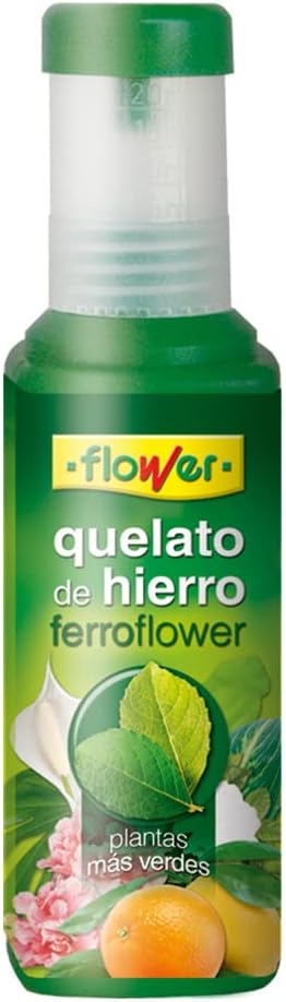 Flower - FerroFlower Liquid Iron Chelate | Prevents Yellowing of Leaves | Greener Plants | Revitalizing, Does not apply in color, Size 5.5x5.3x18.2cm, Material Liquid Fertilizer.