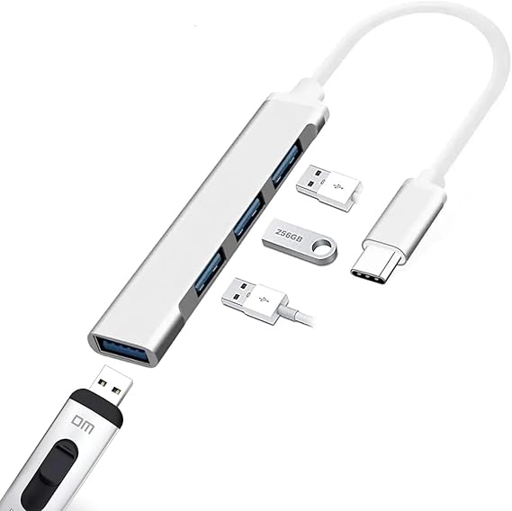 Coverzone Type-c To USB Hub 4 Port Multiplexer Macbook Compatible Duplicator Adapter