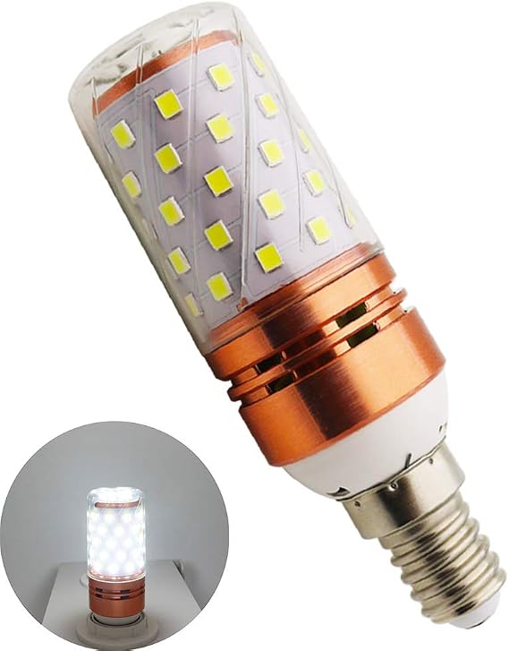 E14 Corn Light Bulbs LED E14 Cool White 12W LED Corn Bulb 6000K 1200Lm, Equivalent to 120W Non-Dimmable Small Edison Screw Candle Bulb (Pack of 1) [Energy Class A+]