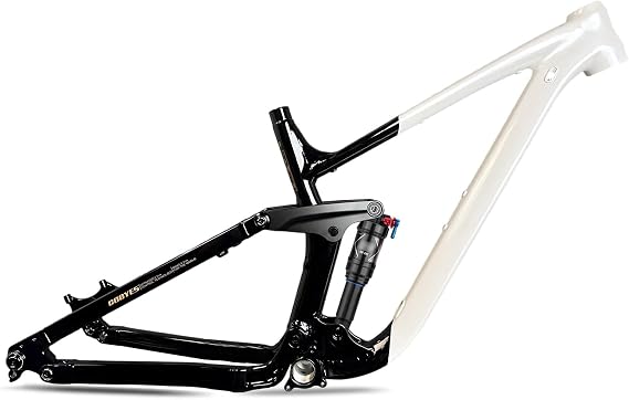 Aluminum Alloy Disc Brake Bike Frame 27.5er 29er Full Suspension Mountain Bike Frame 15.5"/17"/18" DH/AM Soft Tail Frame 12x148mm Through Axle BOOST Frame with Shock Absorber