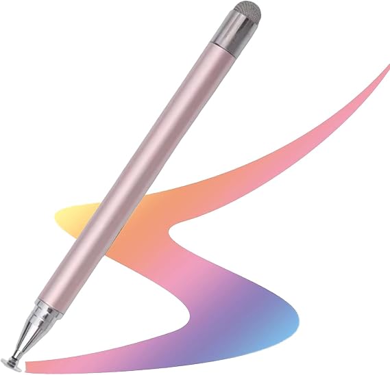 Microcase Universal Telefon Tablet için 2in1 Disk Uçlu Stylus Dokunmatik Çizim Kalemi-AL4764 (Pembe)