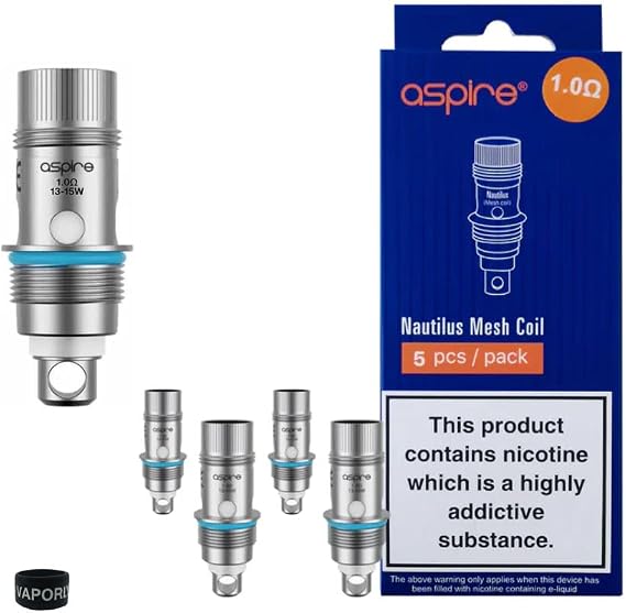 Nautilus coils 0.3 OHMS Mesh for Various Aspire Tanks Such as Nauitlus / 2 / Mini / 3/322 / GT/Zelos, Prime & Vaptio Tyro Kits Vaporly UK (0.3Ω Mesh Coil: 23-38W), 5.0 count