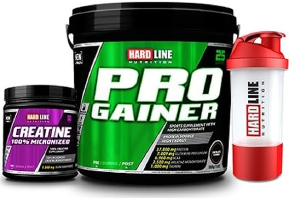 Hardline Progainer Chocolate 5000 Gr +creatine 100% Micronized 300 Gr + Shaker