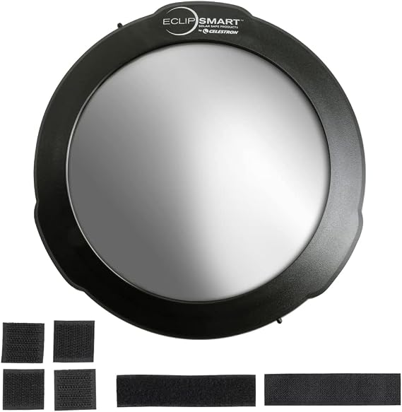 Celestron 94244 EclipSmart Solar Eclipse Telescope Filter – ISO 12312-2 Compliant, Secure Fit with Solar Safe Film, Works with 8” Schmidt-Cassegrain/EdgeHD Telescopes, Black