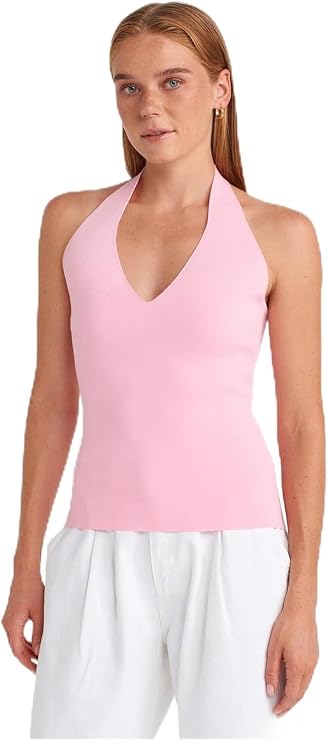 Dilvin Rengi Halter V Yaka Basic Bluz, 101A10794