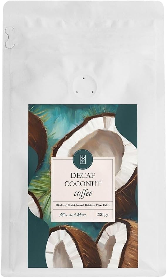 Mim and More Decaf Coconut Coffee Kafeinsiz Hindistan Cevizi Aromalı Çekirdek Kahve 200 Gr